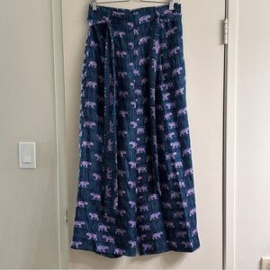 J.Crew 100% Silk Tiger Print Midi Skirt Size 8 Tall Jungle Print